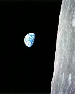 Apollo missions Photographic Print Collection: Earthrise - Apollo 8, December 24, 1968. Creator: William A Anders