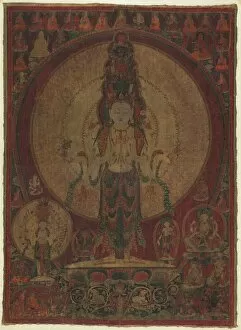 Cave Paintings Canvas Print Collection: Eleven-Headed, Thousand-Armed Bodhisattva of Compassion (Avalokiteshvara), c. 1500
