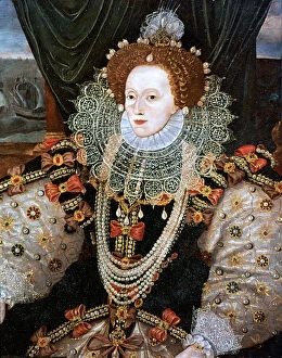 Ruff Mouse Mat Collection: Elizabeth I, Queen of England and Ireland, c1588. Artist: George Gower