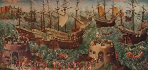 Related Images Collection: The Embarkation of Henry VIII at Dover c1540
