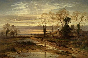 Landscape paintings Photo Mug Collection: February Fill Dyke, 1881. Creator: Benjamin Williams Leader