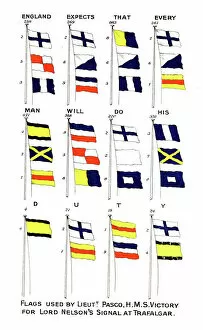 Signal Collection: Flags used for Nelsons famous signal at the Battle of Trafalgar, 1805