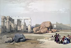 Roberts Collection: Fragments of the Great Colossi, at the Memnonium, 19th century. Artist: David Roberts
