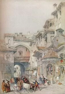 David Roberts Poster Print Collection: Gate of the Vivarrambla, Granada, 1830s, (1930). Creator: David Roberts
