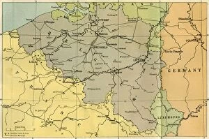 Railways Collection: A General Map of Belgium, Indicating the Fortified Towns, 1919