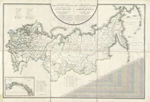 Latvia Metal Print Collection: General Map of the Russian Empire and the Neighboring Polish.. 1827
