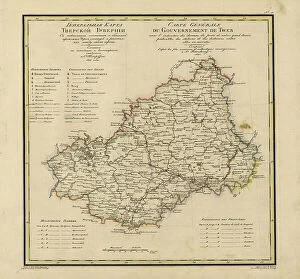 Finland Pillow Collection: General Map of Tver Province: Showing Postal and Major Roads, Stations and the... 1821