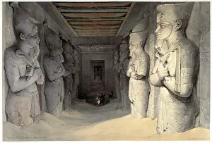 Roberts Collection: Giant limestone statues of Rameses II, Temple of Rameses, Abu Simbel, Egypt, 1836
