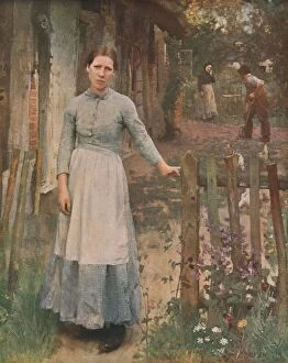 Portraits Collection: The Girl at the Gate, 1889, (c1930). Creator: George Clausen