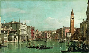Landscape paintings Canvas Print Collection: The Grand Canal, Venice, Looking Southeast, with the Campo della Carita to the Right, 1730s