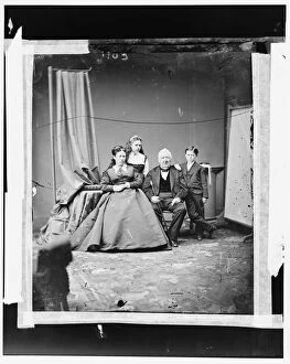 Us Grant Collection: Grant, Mrs. U. S. and son (Jesse) and daughter (Nellie) also her father Mr. Dent, c. 1865-1880