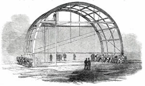 Great Exhibition 1851 Collection: The Great Exhibition Building in Hyde Park - Moving a Pair of Transept Ribs... 1850
