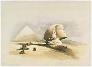 Sphinx Collection: The Great Sphinx and the Pyramids of Giza, 19th century. Artist: David Roberts