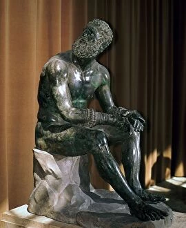 Greek sculptures Canvas Print Collection: Greek statue, the boxer of Apollonius, 1st century BC