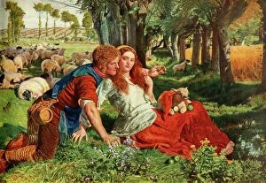 Apple Collection: The Hireling Shepherd, 1851, (1948). Creator: William Holman Hunt