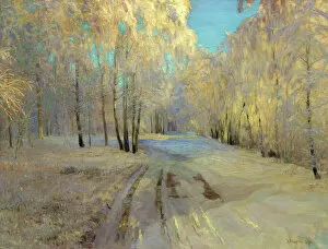 Landscape paintings Canvas Print Collection: Hoarfrost, 1900. Artist: Vasili Baksheyev