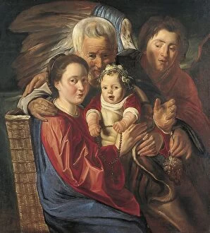 Jacob Jacobs Collection: The Holy Family with an Angel, 1625. Creators: Jacob Jordaens, Workshop of Jacob Jordaens