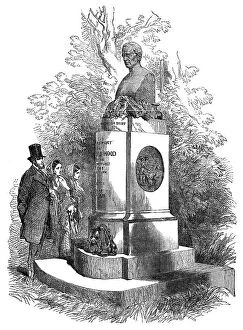 Black and white artwork Premium Framed Print Collection: The Hood Memorial, at Kensal-Green, 1854. Creator: Unknown