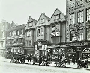 Penny Collection: Horse drawn vehicles and barrows in Borough High Street, London, 1904