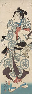 Japanese samurai armor Greetings Card Collection: Ichikawa Danjuro VIII as Sukeroku, from the play Sukeroku yukari Edo zakura (The Flower... 1832)