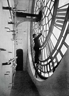 Politics Photo Mug Collection: Inside the clock face of Big Ben, Palace of Westminster, London, c1905