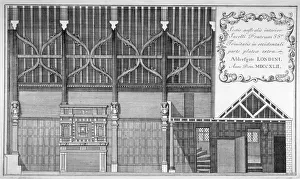 Aldersgate Street Collection: Interior elevation of Trinity Hall, City of London, 1700