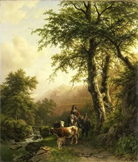 Barend Cornelis Koekkoek Premium Framed Print Collection: Italian Landscape, 1848. Creator: Barend Cornelis Koekkoek