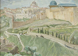 Scenic landscapes Poster Print Collection: By Jerusalem. Study, 1921. Creator: Anna Katarina Boberg