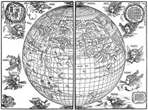 Albrecht Durer Canvas Print Collection: Johannes Stabius map of the world, 1515, (1936). Artist: Albrecht Durer