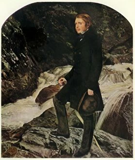 William Henry Millais Cushion Collection: John Ruskin, 1853-1854, (1944). Creator: John Everett Millais
