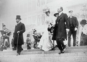 Wives Collection: King Geo. Queen Mary, Earl Plymouth, Prince of Wales at opening 'Festival of Empire', 1912