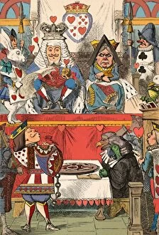 Cartoon Framed Print Collection: The King and Queen of Hearts in Court, 1889. Artist: John Tenniel