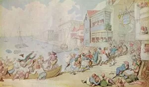 Greenwich Heritage Centre Collection: Landing at Greenwich, c1780. Artist: Thomas Rowlandson