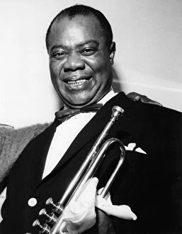 The Park Theatre Photographic Print Collection: Louis Armstrong backsage at Finsbury Park Astoria, London, 1962. Creator: Brian Foskett