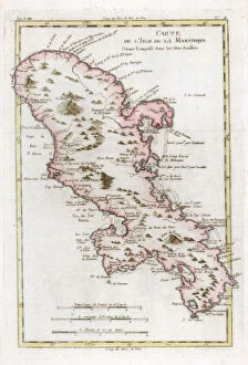 France Photographic Print Collection: Map of the Caribbean island of Martinique, c1783