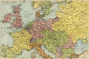 Bosnia and Herzegovina Fine Art Print Collection: Map of Central Europe, c1914. Creator: John Bartholomew & Son