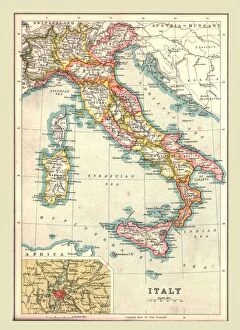 Related Images Pillow Collection: Map of Italy, 1902. Creator: Unknown