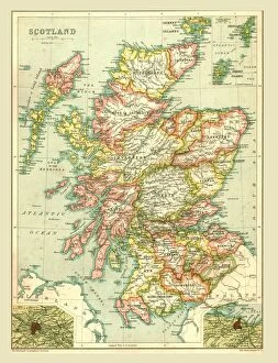Glasgow Poster Print Collection: Map of Scotland, 1902. Creator: Unknown
