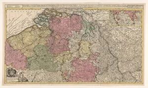 Netherlands Collection: Map of the southern (Austrian) Netherlands, 1719. Creator: Joachim Ottens
