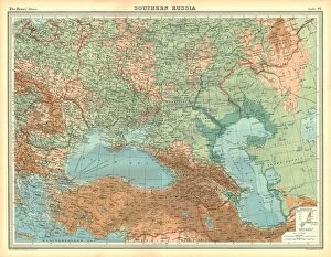 Maps Antique Framed Print Collection: Map of Southern Russia