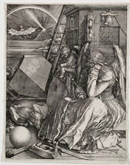 Cleveland Premium Framed Print Collection: Melencolia I, 1514. Creator: Albrecht Dürer (German, 1471-1528)