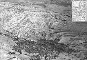 WWI aerial photography Collection: Monastir; du lac d'Ostrovo a Monastir: vue prise en areoplane de la premiere ville serbe... 1916