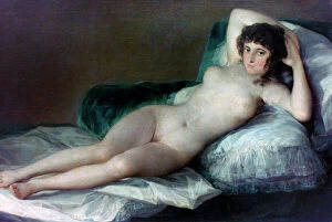 Paintings Mouse Mat Collection: The Naked Maja, c1800. Artist: Francisco Goya