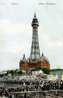 England Pillow Collection: New Brighton Tower, Wallasey, Cheshire, c1898-c1921