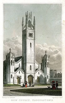 Thomas Hosmer Shepherd Jigsaw Puzzle Collection: New Church, Haggerston, Hackney, London, 1827. Artist: William Deeble