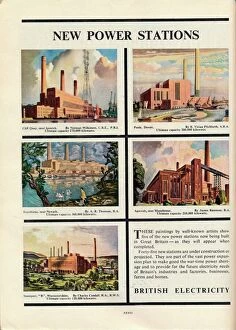 Worcester Collection: New Power Stations, advert for British Electricity, 1951. Artist: Norman Wilkinson