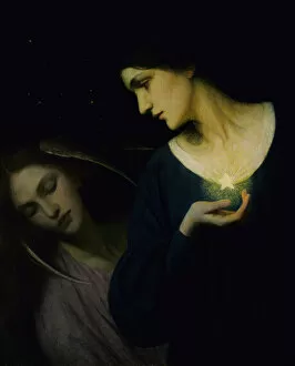 Allegory Collection: Night and Her Daughter Sleep, 1902. Creator: Mary L. Macomber