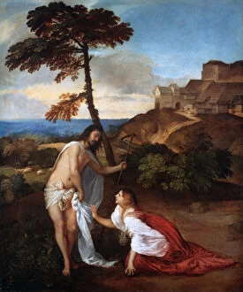 Religious themes in renaissance art Photographic Print Collection: Noli Me Tangere, c1514. Artist: Titian