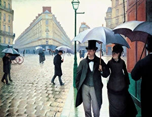 Impressionist paintings Fine Art Print Collection: Paris Street; Rainy Day, 1877. Artist: Gustave Caillebotte