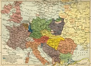 Lithuania Canvas Print Collection: The Partition of Europe under Treaties of Paris, June 1919, (c1920). Creator: Unknown